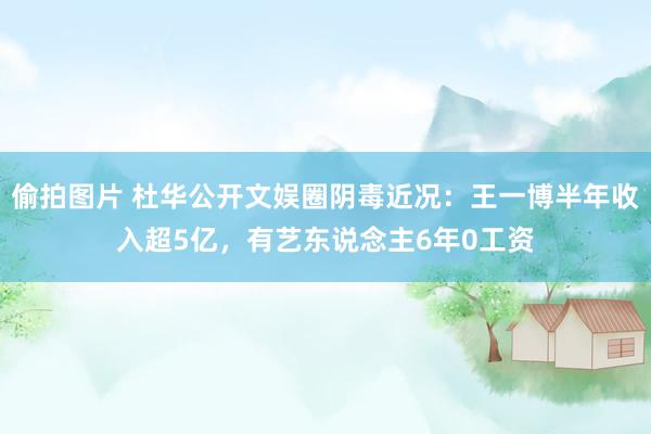 偷拍图片 杜华公开文娱圈阴毒近况：王一博半年收入超5亿，有艺东说念主6年0工资