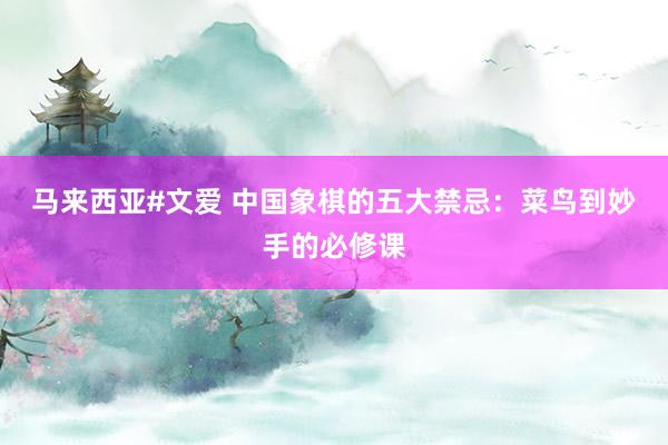 马来西亚#文爱 中国象棋的五大禁忌:菜鸟到妙手的必修课