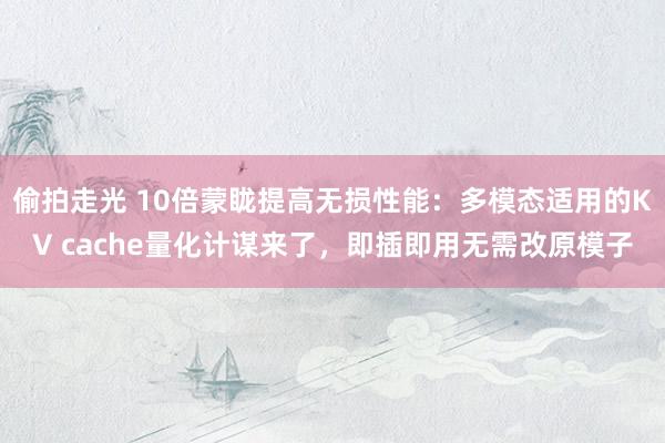 偷拍走光 10倍蒙眬提高无损性能:多模态适用的KV cache量化计谋来了,即插即用无需改原模子